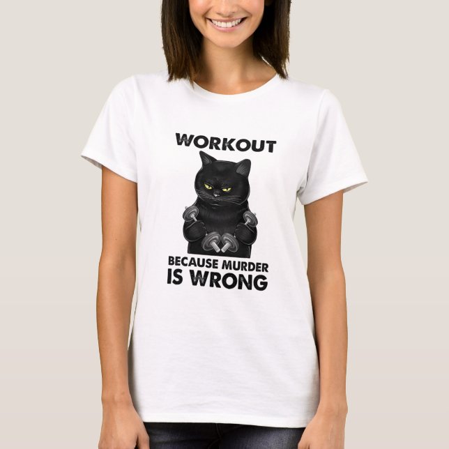 T-shirt Entraînement Parce Que Le Meurtre Est Mauvais Chat (Devant)