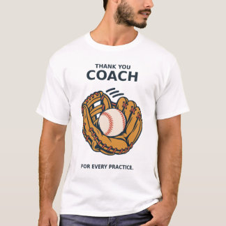 T-shirt Entraîneur de Baseball Merci Gant et Balle
