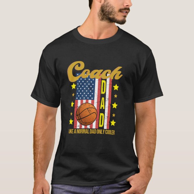T-shirt Entraîneur De Basketball Papa Comme Un Père Normal (Devant)