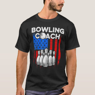 T-shirt Entraîneur de bowling Drapeau américain Joueur In