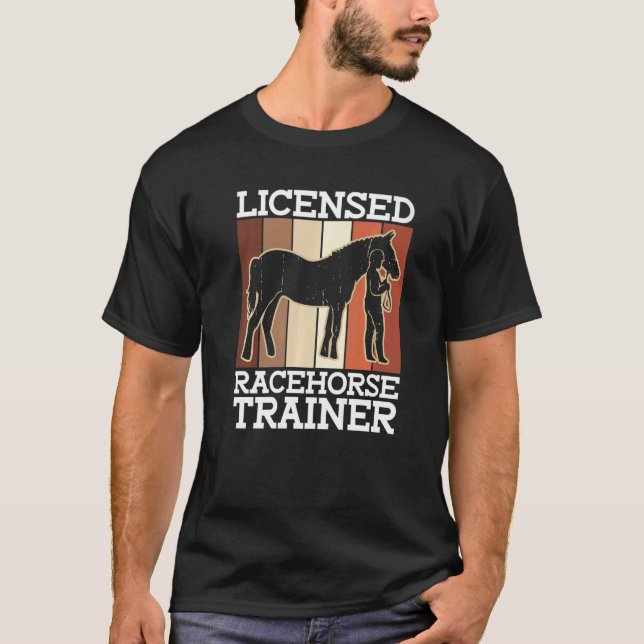 T-shirt Entraîneur de chevaux de course agréé Horsebac (Devant)