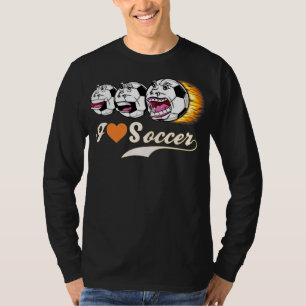 T-shirt Entraîneur de football Papa Drôle Visages Je coeur