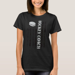 T-shirt Entraîneur de hockey sur glace Fière nous drapeau