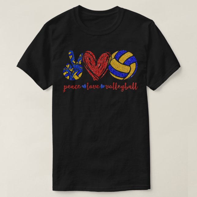 T-shirt Entraîneur de volley-ball de Peace Love (Design devant)