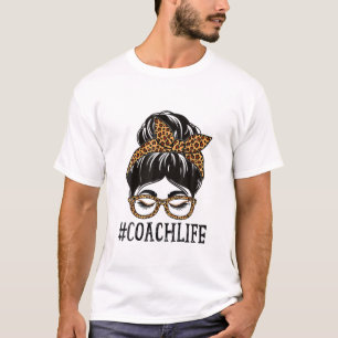 T-shirt Entraîneur Leopard Messy Bun Femmes Retour À L'Éco