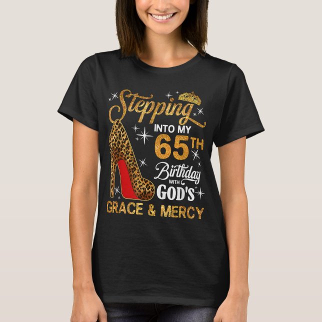 T-shirt Entrée dans ma 65ème Anniversaire grâce de Dieu (Devant)
