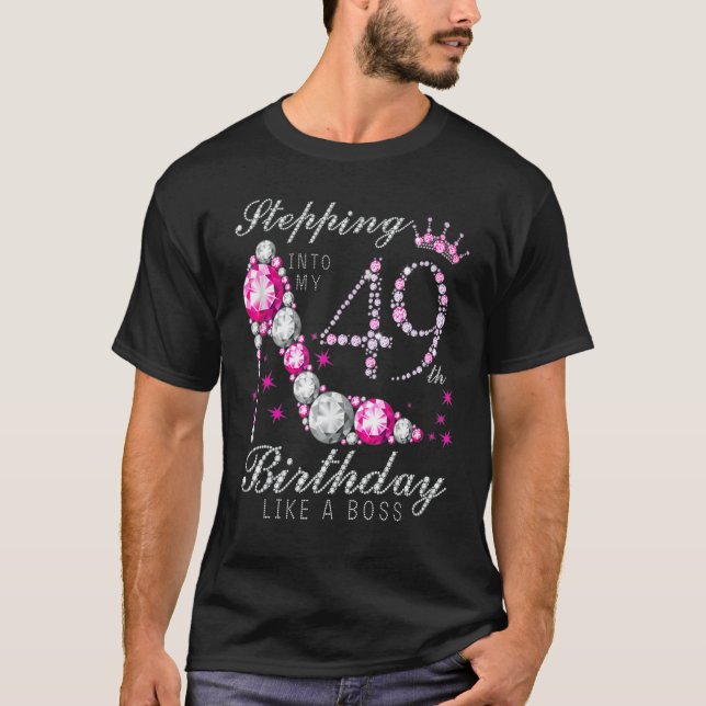 T-shirt Entrée Dans Mon 49 Anniversaire Comme Un Patron 49 (Devant)