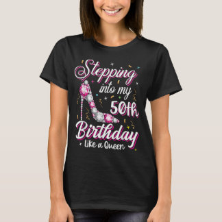 T-shirt Entrée dans mon 50e anniversaire comme une reine T