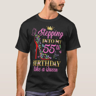 T-shirt Entrée En Mon 55E Anniversaire Comme Une Reine Bos