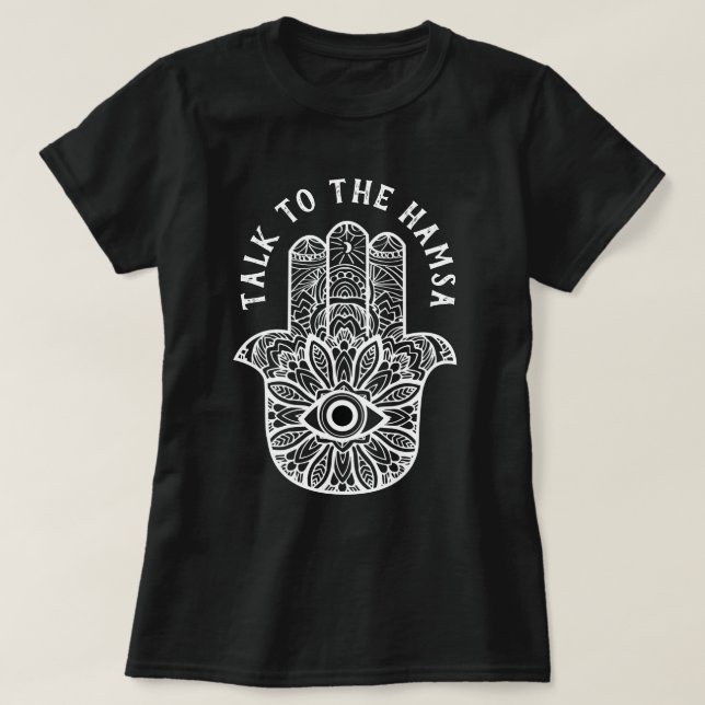 T-shirt Entretien à la chemise de yoga de Hamsa (Design devant)