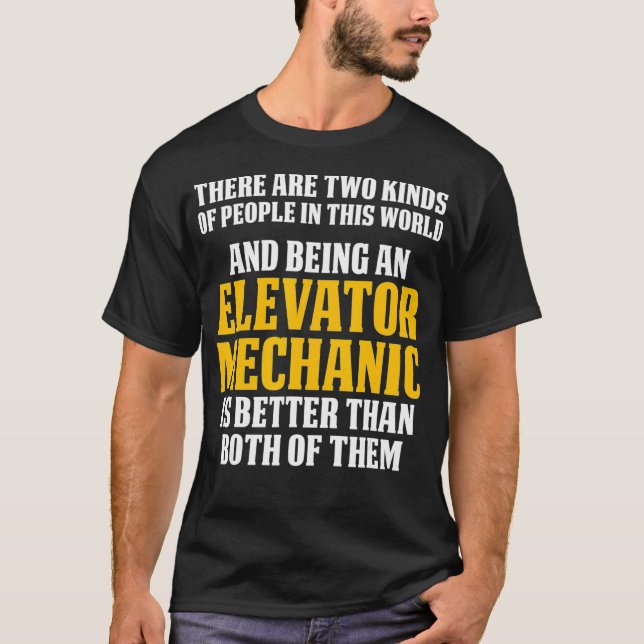 T-shirt Entretien mécanique de l'ascenseur Deux types (Devant)