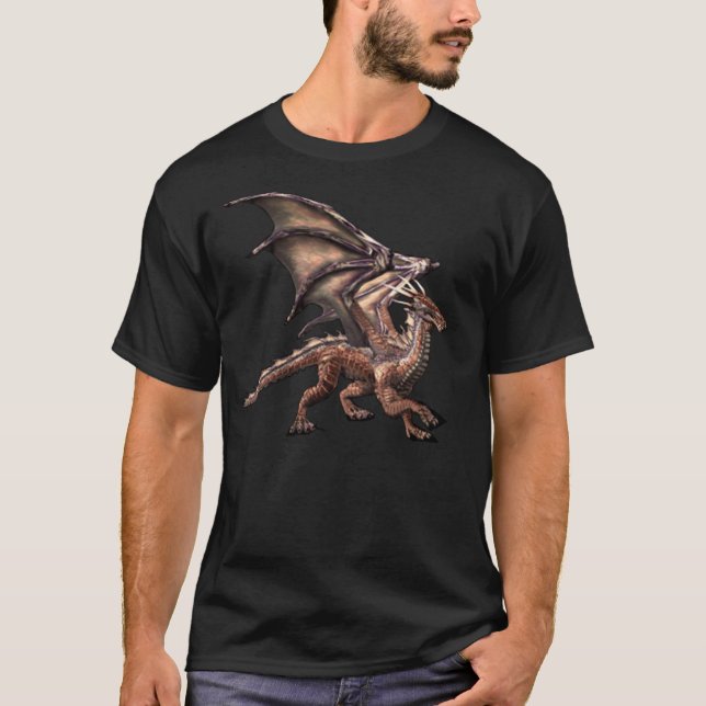 T-shirt Entrez dans le dragon brun (Devant)