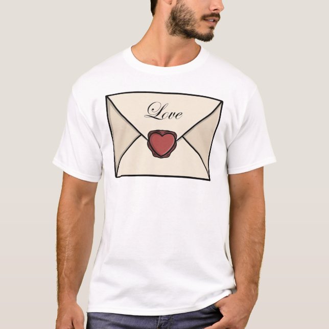T-shirt Enveloppe de lettre d'amour mignonne (Devant)