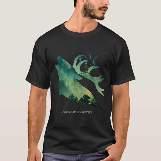 T-shirt Environmental protection and conservation deer for (Devant)