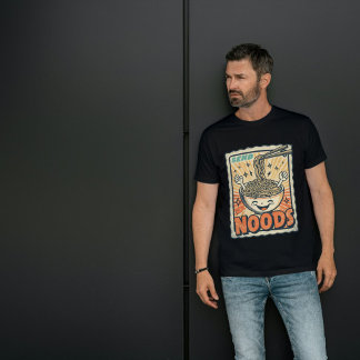 T-shirt Envoyez des nouilles - Design de tampon rétro de j