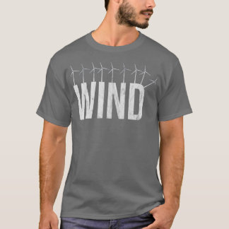 T-shirt Éolien en détresse ferme Texte mécanique Po