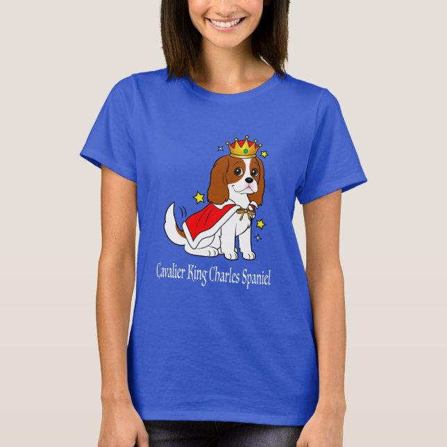 T-shirt Épagneul cavalier du Roi Charles avec la couronne (Devant)