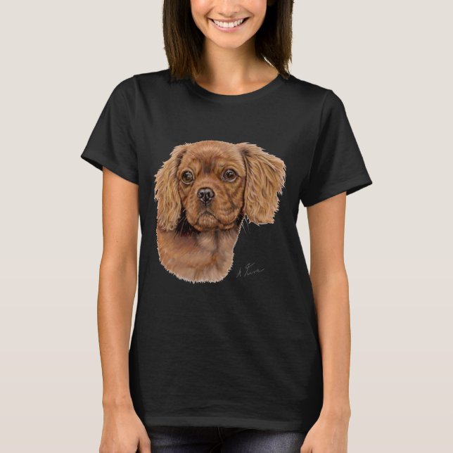 T-shirt : Épagneul de roi Charles cavalier rouge (Devant)