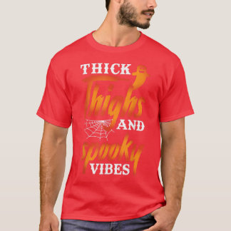 T-shirt Épais Cuirs Et Vibes Éffrayantes Rétro Hallowe Éff