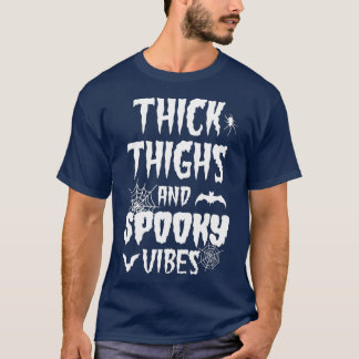 T-shirt Épais cuisses Vibes Éffrayantes Halloween Citrouil