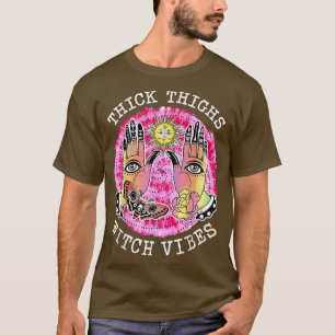 T-shirt Épais cuisses Vibes sorcière Halloween Hex Hex Le