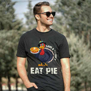 T-shirt Épargnez une dinde, mangez de la tarte ! Drôle de 