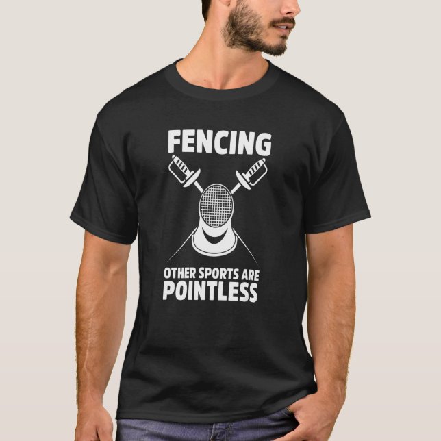 T-shirt Épée de clôture sans pointe Fencer en garde Sabre  (Devant)