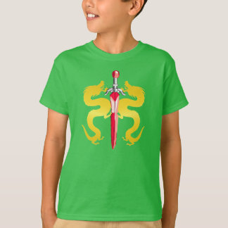 T-shirt Épée de dragon du soleil doré
