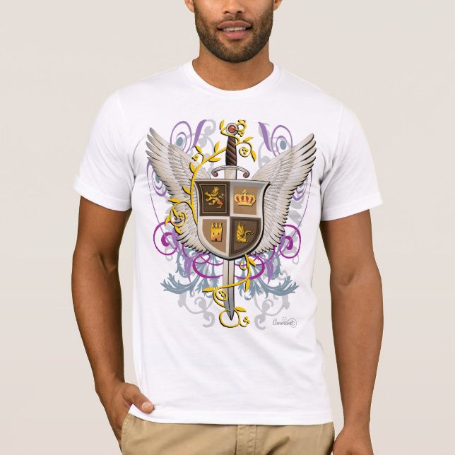 T-shirt Épée et bouclier à ailes (Devant)