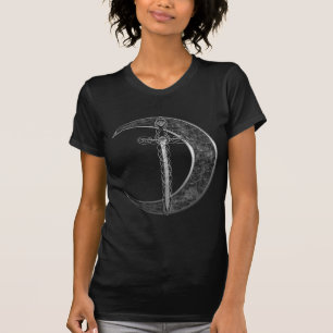 T-shirt Épée et lune celtiques grises