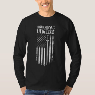 T-shirt Épée Viking Américaine Vikings Drapeau US Vintage