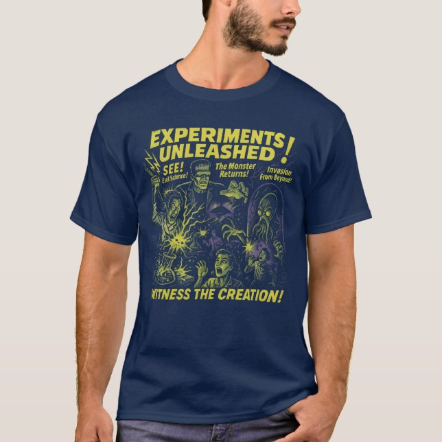 T-shirt Éperiments libérés Lab Movie Poster Halloween fu (Devant)