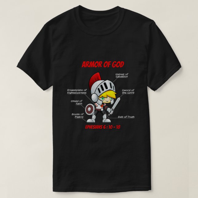 T-shirt Éphésiens 6 Armure de Dieu Bible chrétienne Verse (Design devant)