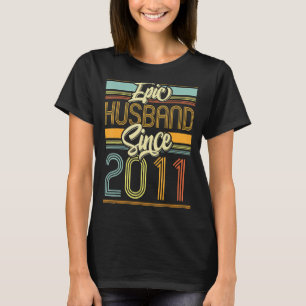 T-shirt Epic Mari depuis 2011 12 Année 12ème Mariage Anniv