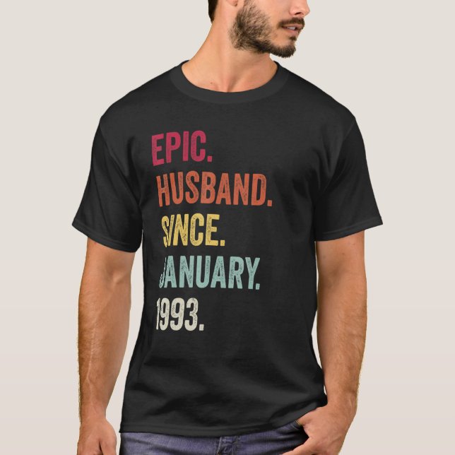 T-shirt Epic mari depuis janvier 1993 25ème mariage anniv (Devant)