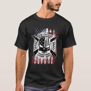 T-shirt Epic Patriotique Une Nation Sous Dieu Militaire Pu