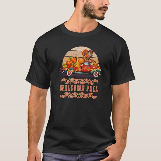 T-shirt Épice citrouille Automne Café Automne Gnome Pickup (Devant)