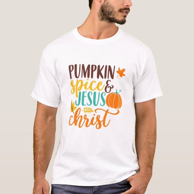 T-shirt Épice citrouille Et Jésus Christ Mignonne Fall Caf (Devant)
