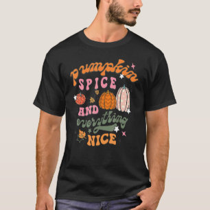 T-shirt Épice Citrouille Rétro Et Tout Tombe Autum Que