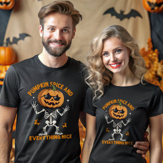 T-shirt Épices citrouilles Et Tout Joli Tête Citrouille
