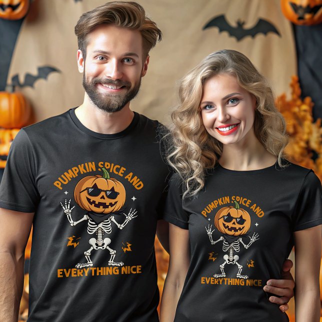 T-shirt Épices citrouilles Et Tout Joli Tête Citrouille (Créateur téléchargé)