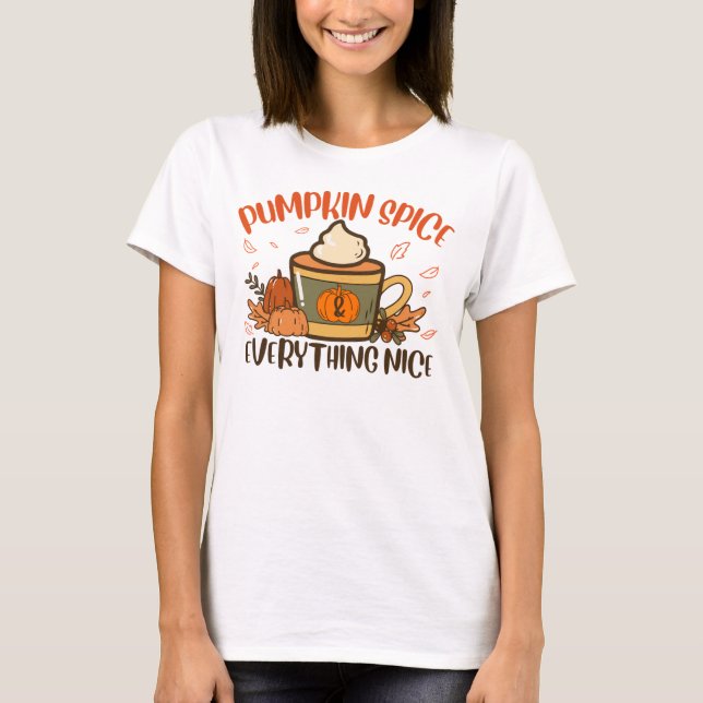 T-shirt Épices citrouilles Et Tout Nice Automne Halloween (Devant)