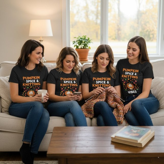 T-shirt Épices citrouilles et Tricots Vibes Automne Automn (Créateur téléchargé)