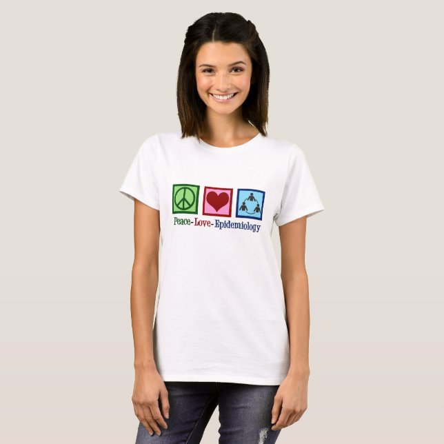 T-shirt Épidémiologie d'amour de paix - épidémiologue (Devant entier)