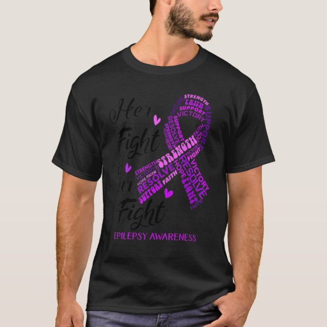 T-shirt Epilepsie Conscience Son combat est notre combat V (Devant)