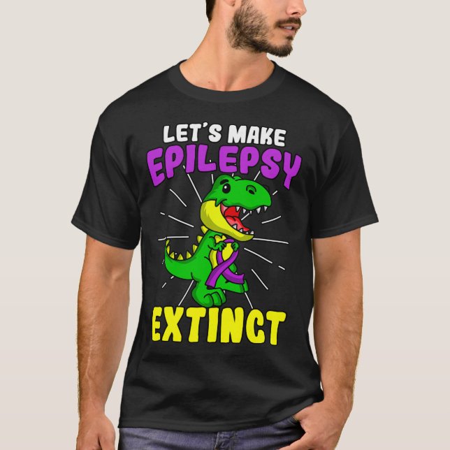 T-shirt Epilepsie Guerrier Epileptique Extinct Dinosaure S (Devant)