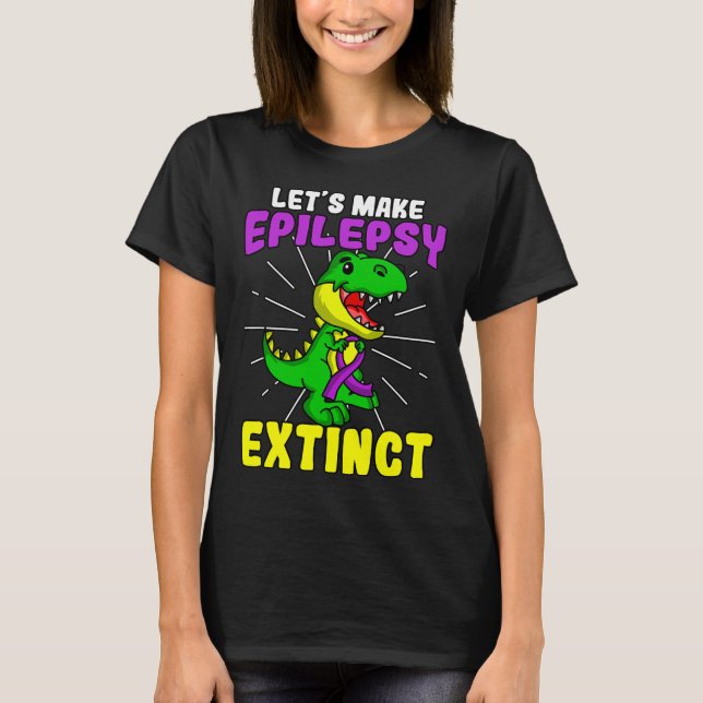 T-shirt Epilepsie Guerrier Epileptique Extinct Dinosaure S (Devant)