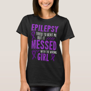 T-shirt Epilepsie Guerrier Jour Epileptique Fille pourpre