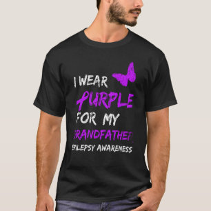 T-shirt Epilepsie Je Porte Du Purple Pour Mon Grand-Père R