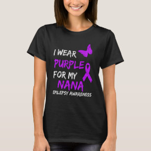 T-shirt Epilepsie Je Porte Du Purple Pour Mon Ruban Nana